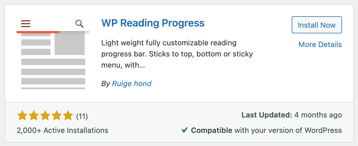 WP Reading Progress