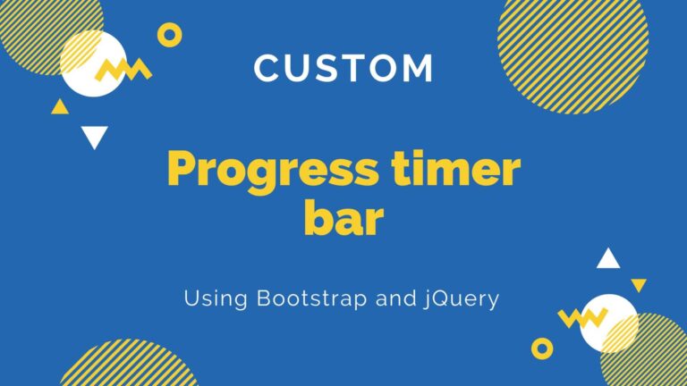 How to create a progress timer bar using Bootstrap and jQuery