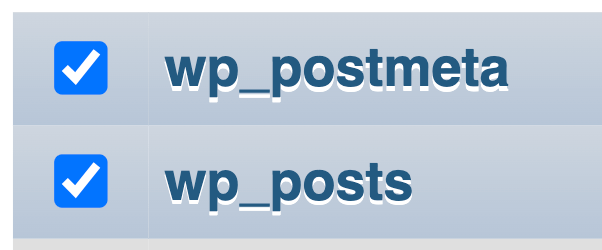 post-and-postmeta-tables